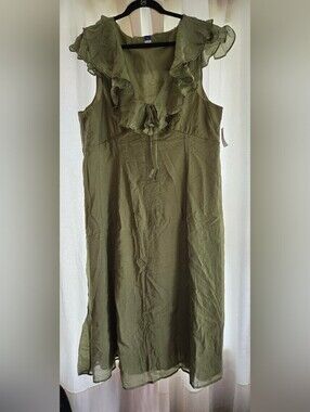 Ruffle Sleeve Fit-And-Flare Tie-Back Midiaxi Old Navy NWT